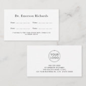 任意の色モダン名前をカスタムするロゴアポイントメントカード 予約カード (正面/裏面)