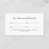 任意の色モダン名前をカスタムするロゴアポイントメントカード 予約カード (正面)