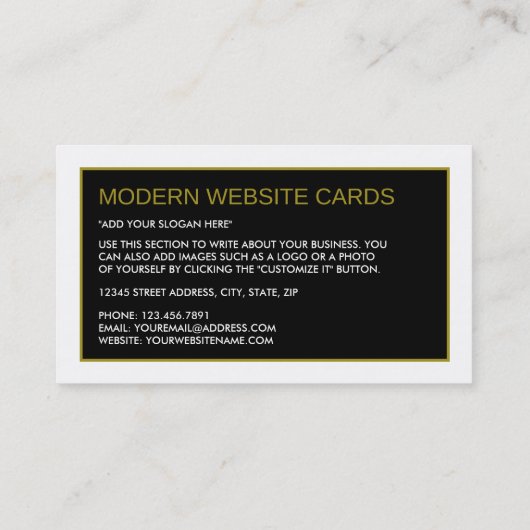 任意の色モダン 名刺 (裏面)