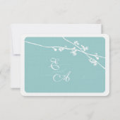 任意の色ワイルドフラワーブランチ結婚式RSVP 出欠カード (裏面)