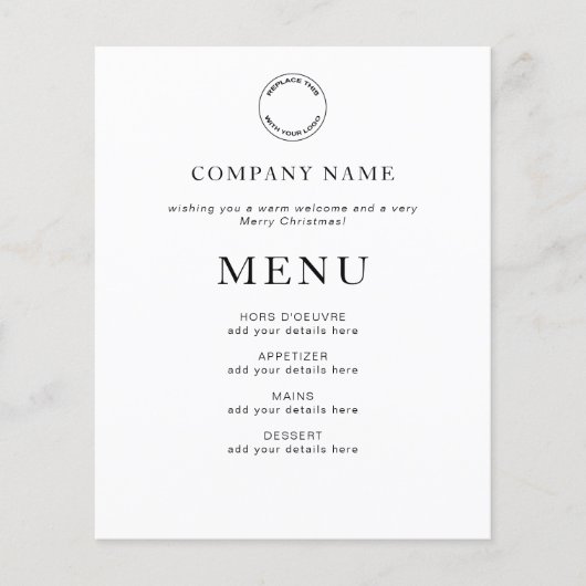 任意の色企業ののクリスマスメニューを予算 (正面)