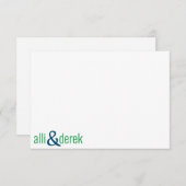 任意の色 – カップルのブロックパーソナライズされたノートカード サンキューカード (正面/裏面)