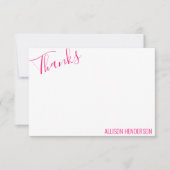 任意の色 – スクリプトおよびブロックパーソナライズされたメモカード サンキューカード (正面)