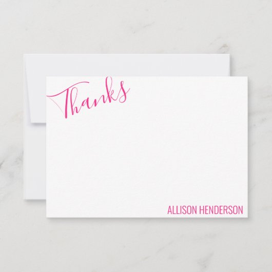 任意の色 – スクリプトおよびブロックパーソナライズされたメモカード サンキューカード (正面)