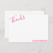 任意の色 – スクリプトおよびブロックパーソナライズされたメモカード サンキューカード (正面/裏面)