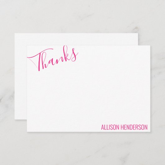 任意の色 – スクリプトおよびブロックパーソナライズされたメモカード サンキューカード (正面/裏面)