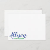 任意の色 – スクリプトおよびブロックパーソナライズされたメモカード サンキューカード (正面/裏面)