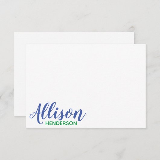 任意の色 – スクリプトおよびブロックパーソナライズされたメモカード サンキューカード (正面/裏面)