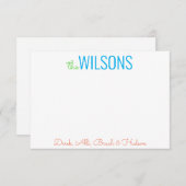 任意の色 – スクリプトおよびブロックファミリのノートカード サンキューカード (正面/裏面)