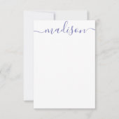 任意の色 – スクリプトパーソナライズされた名のノートカード サンキューカード (正面)