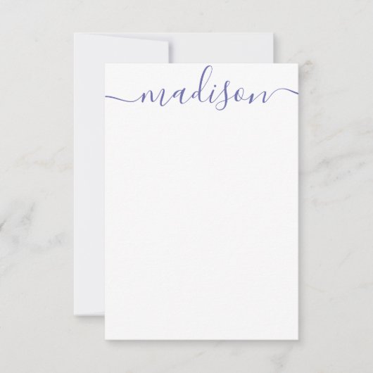 任意の色 – スクリプトパーソナライズされた名のノートカード サンキューカード (正面)