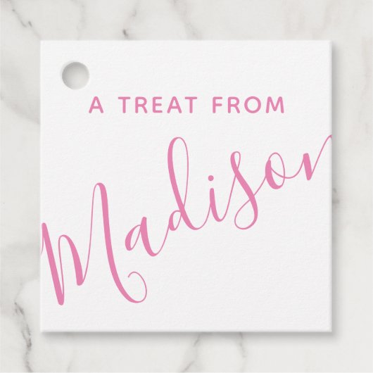 任意の色 – スクリプト名ギフトまたはメッセージカード フェイバータグ (正面)