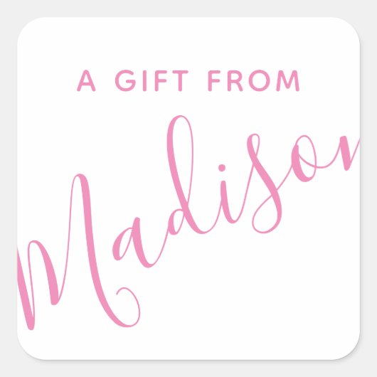 任意の色 – スクリプト名ステッパーソナライズされたカー スクエアシール (正面)