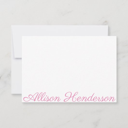 任意の色 – スクリプト名パーソナライズされたノートカード サンキューカード (正面)