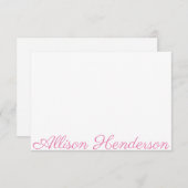 任意の色 – スクリプト名パーソナライズされたノートカード サンキューカード (正面/裏面)