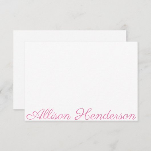 任意の色 – スクリプト名パーソナライズされたノートカード サンキューカード (正面/裏面)