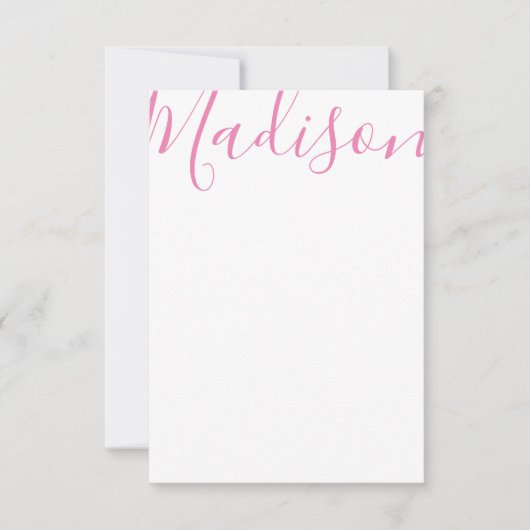 任意の色 – スクリプト名パーソナライズされたノートカード サンキューカード (正面)