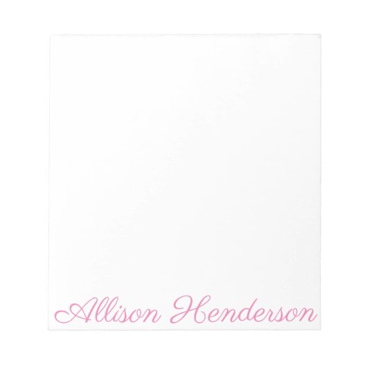 任意の色 – スクリプト名メモパーソナライズされた帳 ノートパッド (正面)