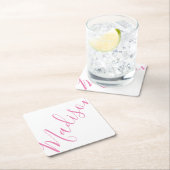 任意の色 – スクリプト名紙コースター スクエアペーパーコースター (インサイチュ)