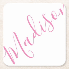 任意の色 – スクリプト名紙コースター スクエアペーパーコースター