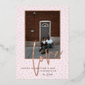任意の色 |ハッピーバレンタインデーフォトカード 箔シーズンカード (正面)