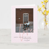 任意の色 |ハッピーバレンタインデー写真 カード (黄色い花)