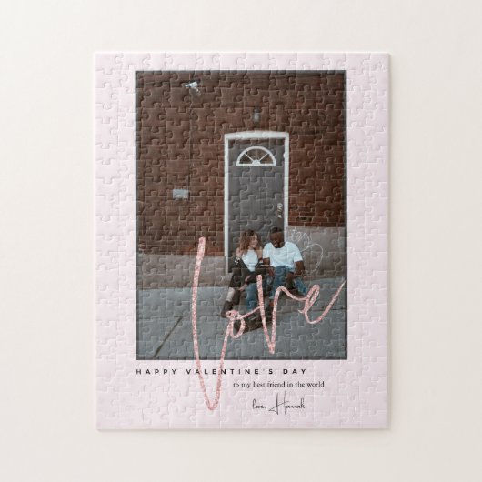 任意の色 |ハッピーバレンタインデー写真 ジグソーパズル (縦)