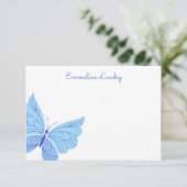 任意の色 – バタフライパーソナライズされたノートカード サンキューカード (スタンド正面)