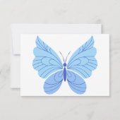 任意の色 – バタフライパーソナライズされたノートカード サンキューカード (裏面)