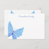 任意の色 – バタフライパーソナライズされたノートカード サンキューカード (正面/裏面)