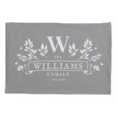 任意の色 |ファミリ素朴名モノグラム 枕カバー (裏面-左)