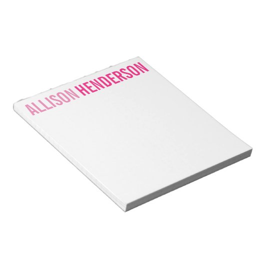 任意の色 – ブロック名メモパーソナライズされた帳 ノートパッド (アングル)