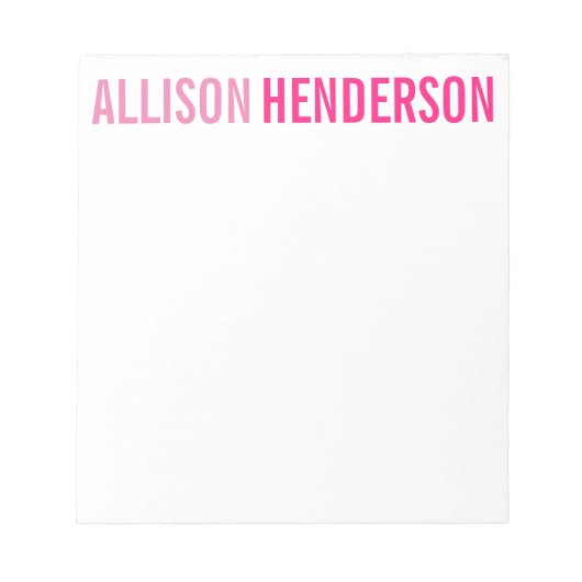 任意の色 – ブロック名メモパーソナライズされた帳 ノートパッド (正面)