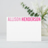 任意の色 – ブロック文字パーソナライズされたメモカード サンキューカード (スタンド正面)