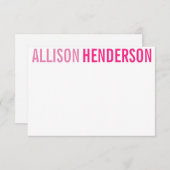 任意の色 – ブロック文字パーソナライズされたメモカード サンキューカード (正面/裏面)