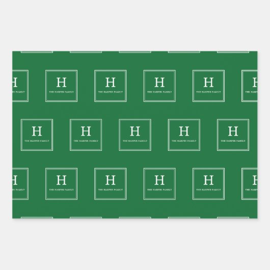 任意の色 – モノグラムクラシックギフトラッピング紙 ラッピングペーパーシート (正面3)