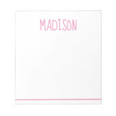 任意の色 – 手書き名メモパーソナライズされた帳 ノートパッド (正面)