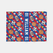 任意の色 – 数々の Ball Sports フリースブランケット (正面(横))