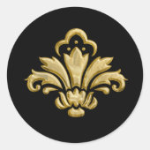 任意の色(金ゴールド（紋章の）フラ・ダ・リ封筒用シール) ラウンドシール (正面)