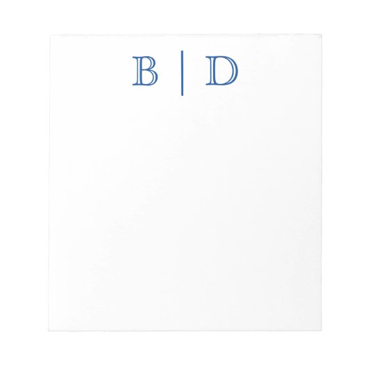 任意の色 – 2文字モノグラムメモ帳 ノートパッド (正面)