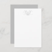 任意の色 – Monogramノートカモダンード サンキューカード (正面/裏面)