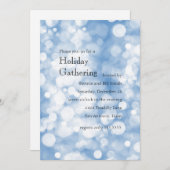 任意の色w/スパークリー《写真》ぼけ味ライツホリデーパーティー 招待状 (正面/裏面)