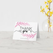 任意の葉大事な行事のピンクのサンキューカード カード (黄色い花)