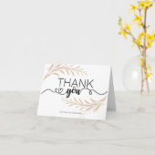 任意の葉大事な行事のベージュサンキューカード カード (黄色い花)