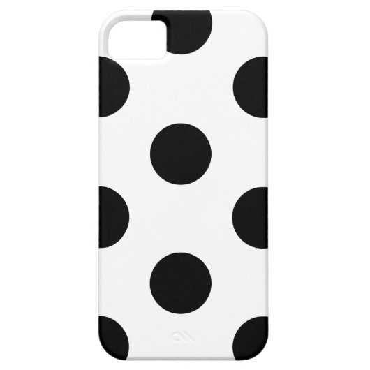 任意の製品デザイン水玉模様ホワイト&ブラック Case-Mate iPhoneケース (裏面)