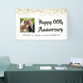 任意の記念日の写真金ゴールド紙吹雪 横断幕 (トレードショー)