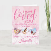 任意の記念日ハートラブフォトコラージュテンプレート カード (正面)