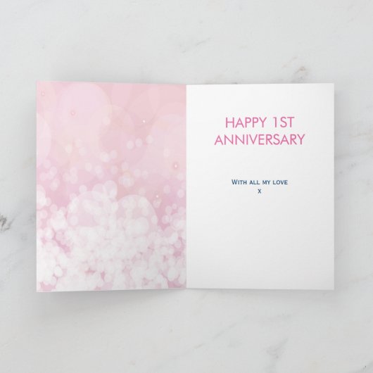 任意の記念日ハートラブフォトコラージュテンプレート カード (内部)