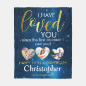 任意の記念日ロマンチックな写真コラージュ フリースブランケット (正面)