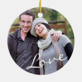 任意の記念日、両面2枚フォトティール（緑がかった色）/青/白 セラミックオーナメント (裏面)